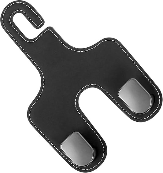 2 in 1 Car Seat Headrest Leather Hook,Auto Seat Back Hooks Storage Organizer,Creative Interior Accessories for Hanging Grocery Purse,Car Purse Hook Holder,Universal for Handbag Coat Cup Phone